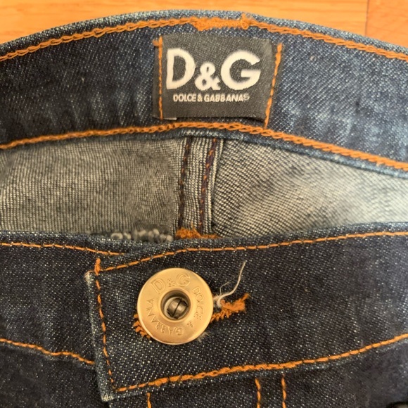 D&G Dolce Gabbana Dark Denim w/Golden Leather Belt - Picture 8 of 15